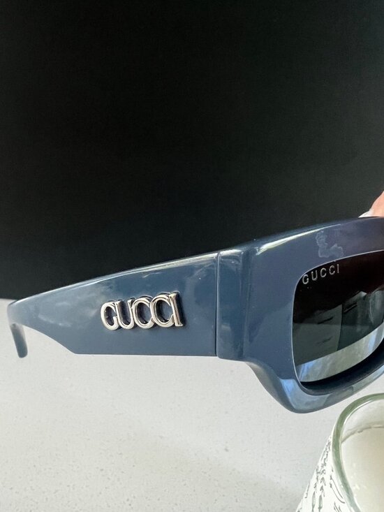 GUCCI GG1839S 003 rectangular blue frame sunglasses